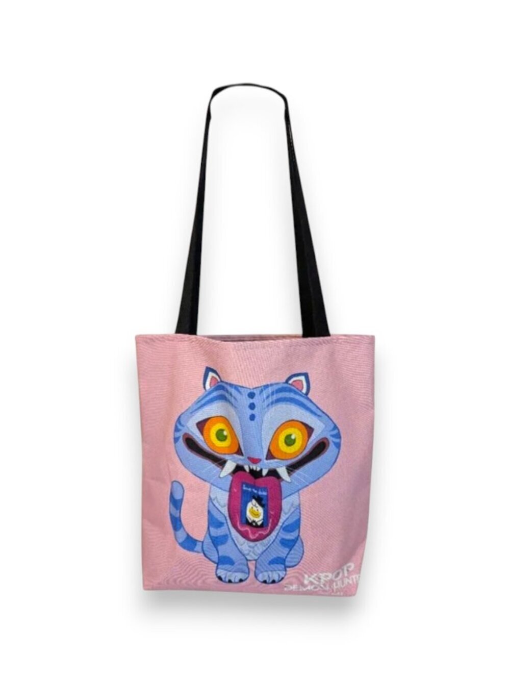 K-Pop Demon Hunter Derpy Tiger Cat Save The Date Canvas Tote Bag Pink - Picture 2 of 9